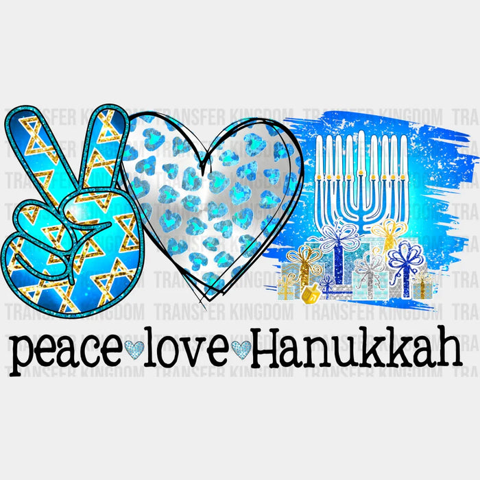 Peace Love Hanukkah Design - Hanukkah DTF heat transfer