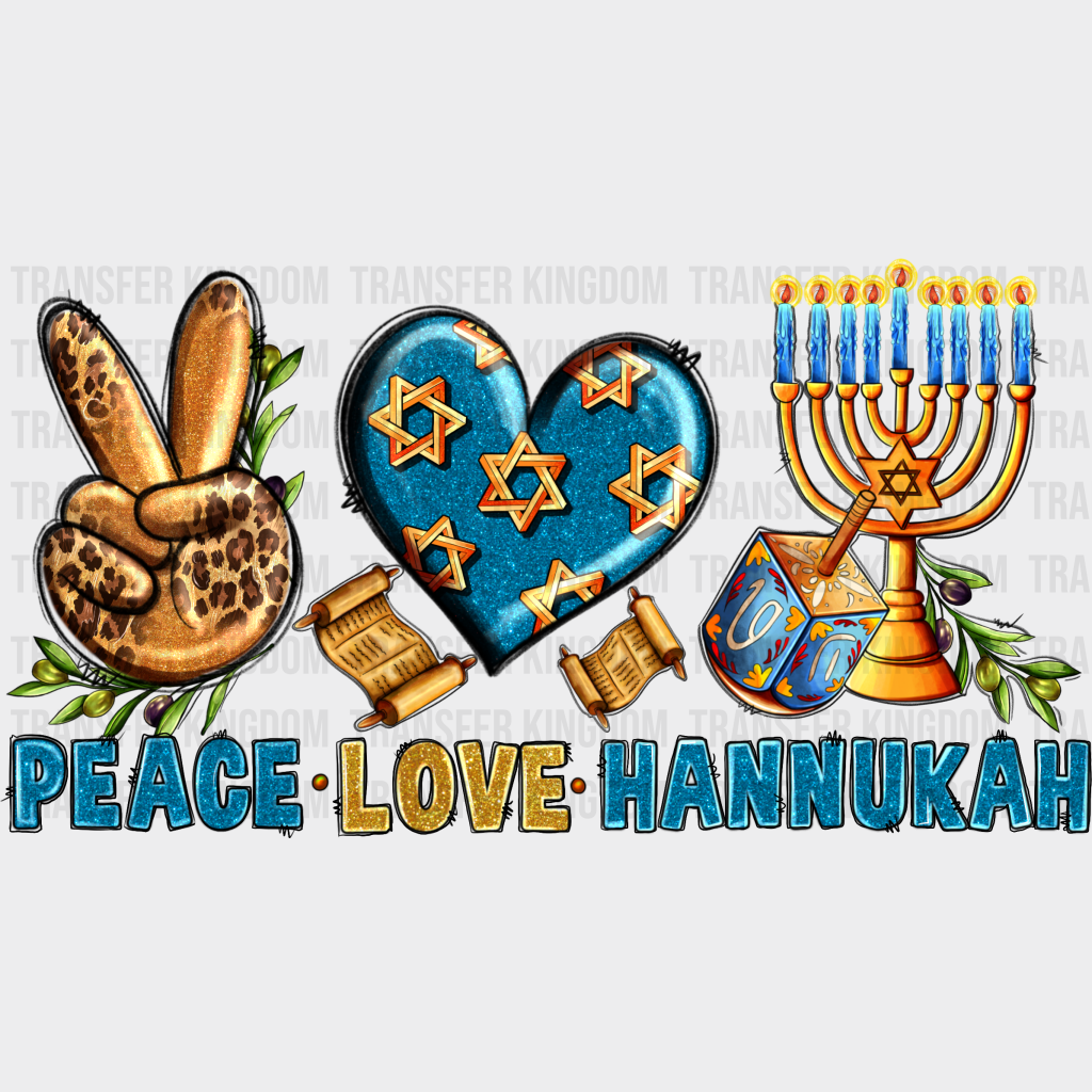 Peace Love Hanukkah - Dtf Heat Transfer