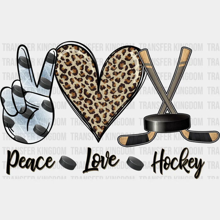 Peace Love Hockey - Hockey DTF Heat Transfer