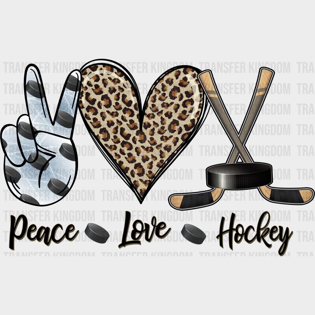 Peace Love Hockey - Dtf Heat Transfer