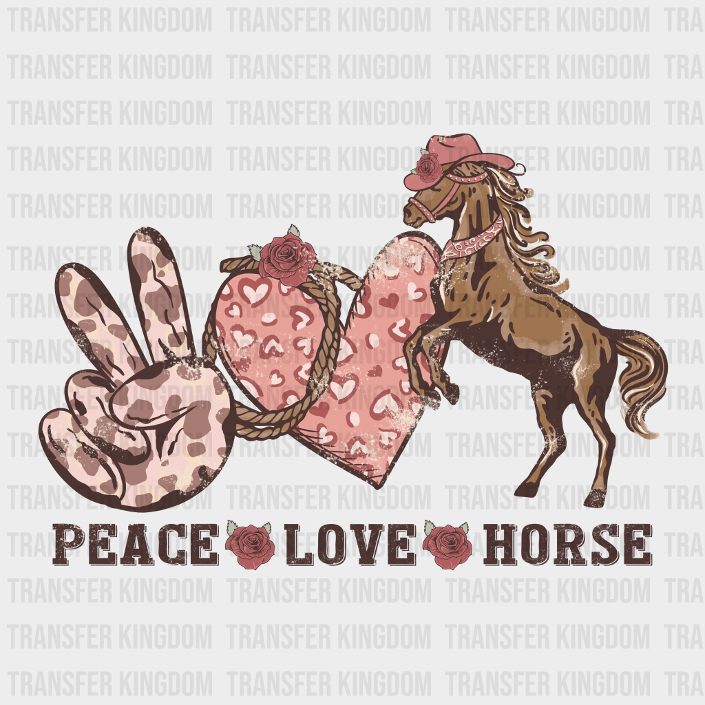 PEACE LOVE HORSE - DTF heat transfer - transfer-kingdom