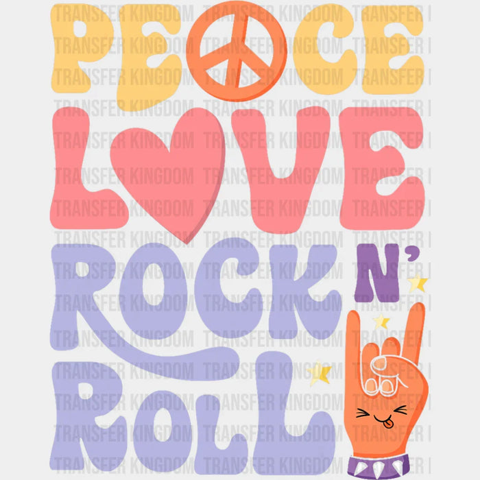 Peace Love Rock N Roll - Good Vibes DTF Transfer