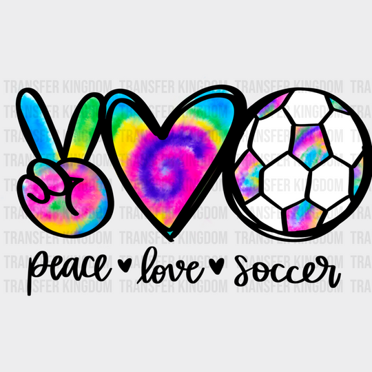 Peace Love Soccer - Dtf Heat Transfer Unisex S & M (10’’) / Dark Color Design (See Imaging)