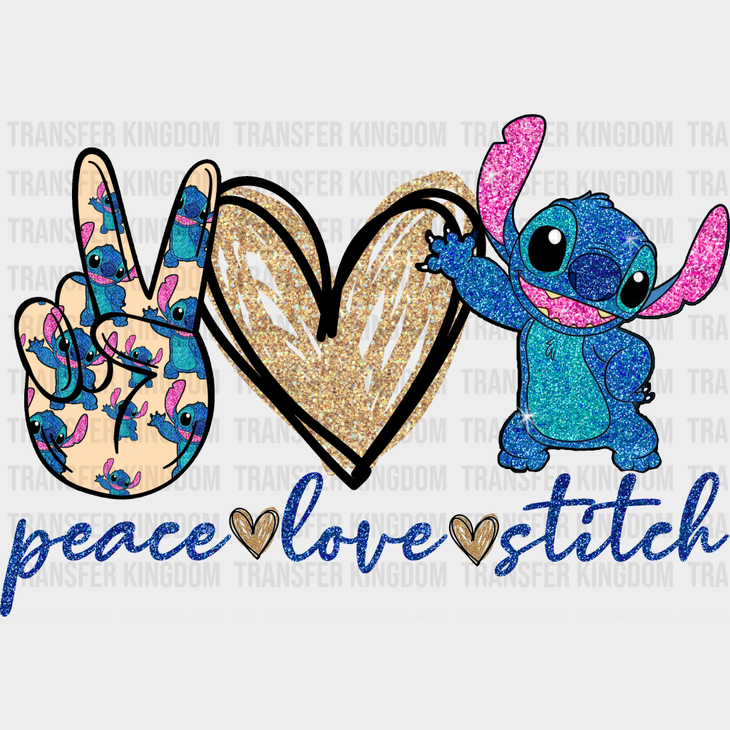 Peace Love Stitch Disney Dtf Transfer