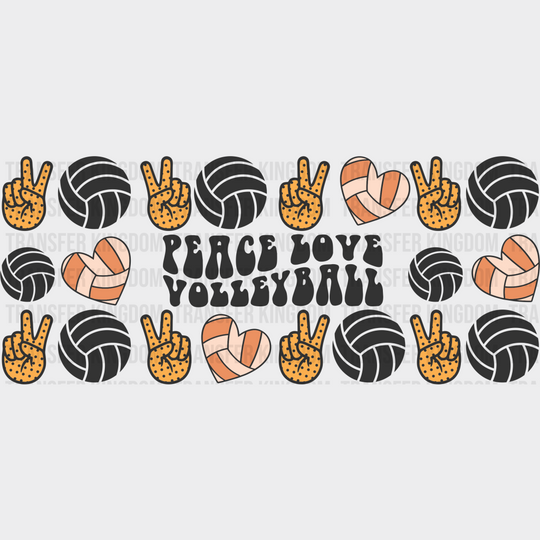 Peace Love Volleyball - Cup Wrap Uv Sticker Permanent Dtf Decal