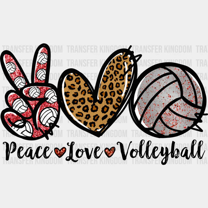 Peace Love Volleyball - Volleyball DTF Heat Transfer