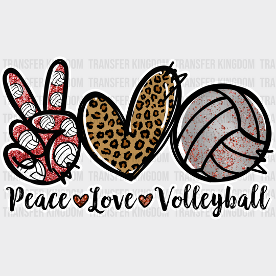 Peace Love Volleyball - Dtf Heat Transfer Unisex S & M (10’’) / Light Color Design (See Imaging)