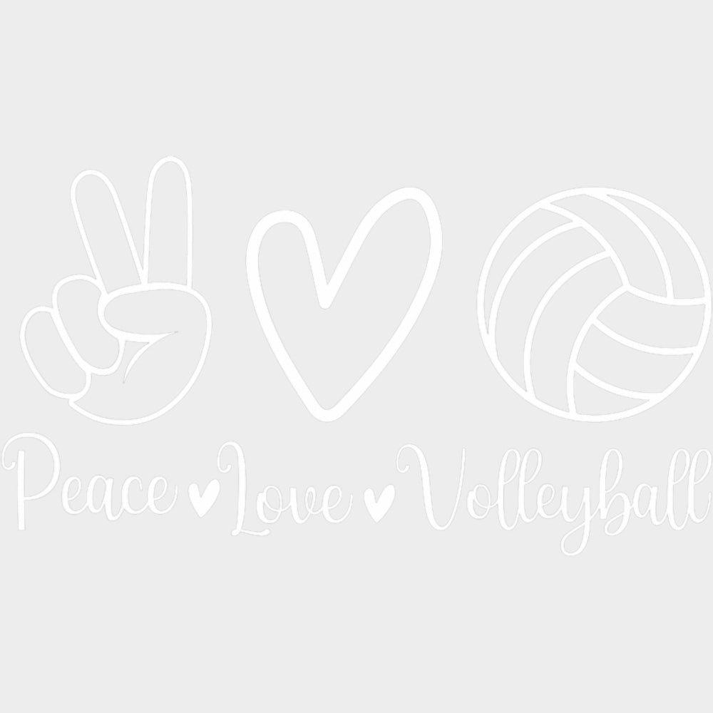 Peace & Love & Volleyball - Volleyball DTF Transfers transfer-kingdom Light Color Design (See Imaging)