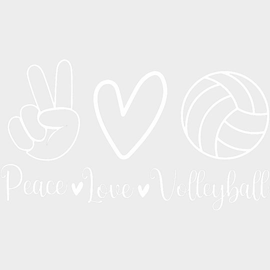 Peace & Love & Volleyball - Volleyball DTF Transfers transfer-kingdom Light Color Design (See Imaging)