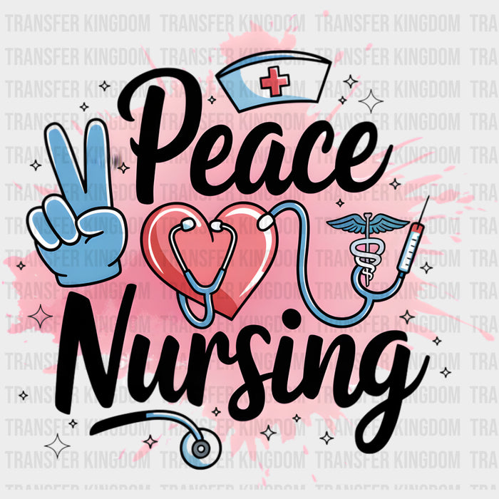 Peace Nursing, Pink Splash - Nurse DTF Transfers