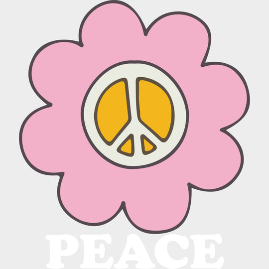 Peace, Pink Flower - Mental Health DTF Transfers transfer-kingdom Light Color Design (See Imaging)