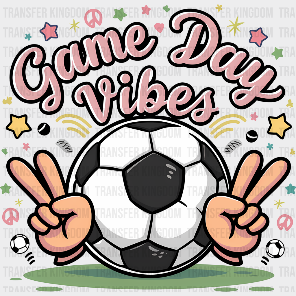 Game Day Vibes Soccer Ball Design - Dtf Heat Transfer