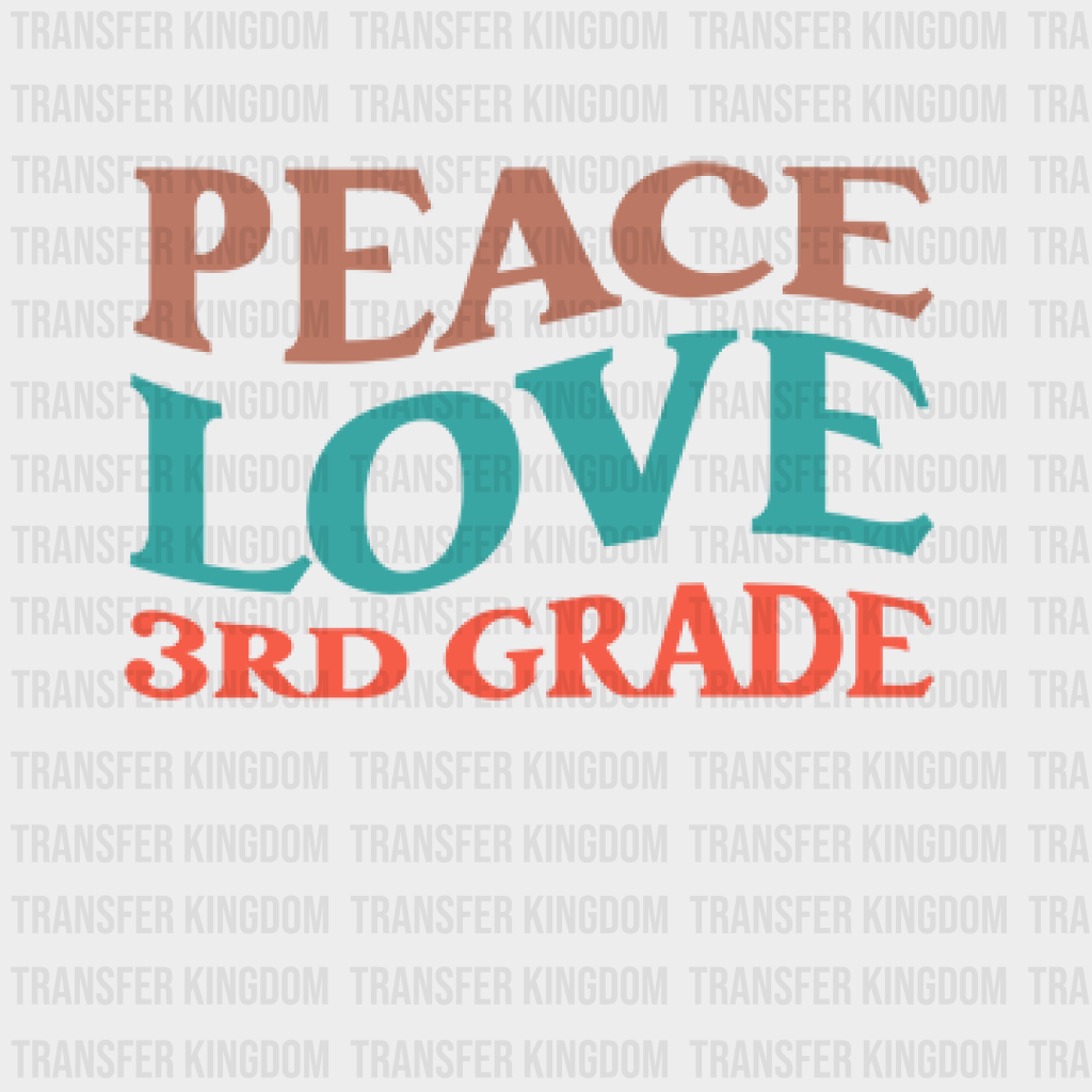 Peach Love 3Rd Grade Teacher Design - Dtf Heat Transfer