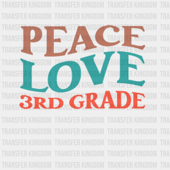 Peach Love 3rd Grade Teacher Design - DTF heat transfer