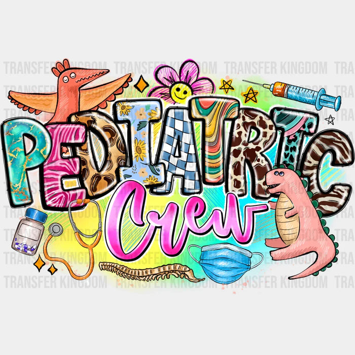Pediatric Crew Dinosaur Design  - Pediatric Nurse DTF Transfers