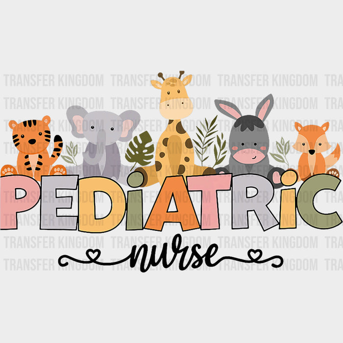 Pediatric Nurse, Animals Design - Pediatric Nurse DTF Transfers
