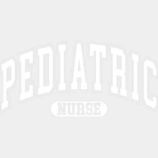 Pediatric Nurse College Design B&W - Pediatric Nurse DTF Transfers Adult Unisex - S & M (10’’) / Light Color Design
