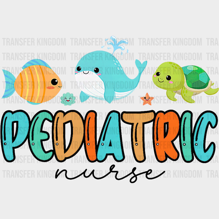 Pediatric Nurse, Fish, Whale & Turtle - Pediatric Nurse DTF Transfers