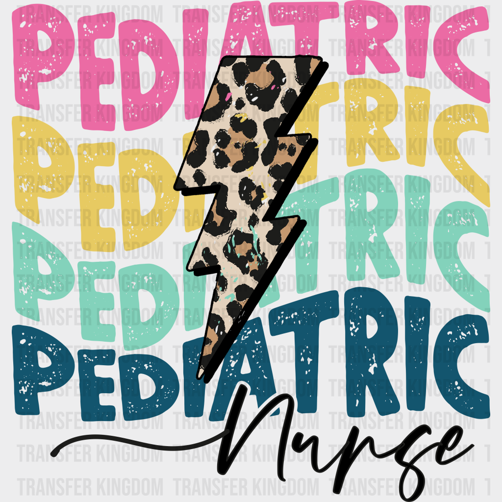 Pediatric Nurse Lightning Design - Dtf Transfers Unisex S & M (10’’) / Dark Color See Imaging