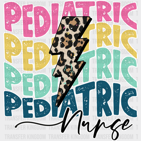 Pediatric Nurse Lightning Design - Dtf Transfers Unisex S & M (10’’) / Light Color See Imaging