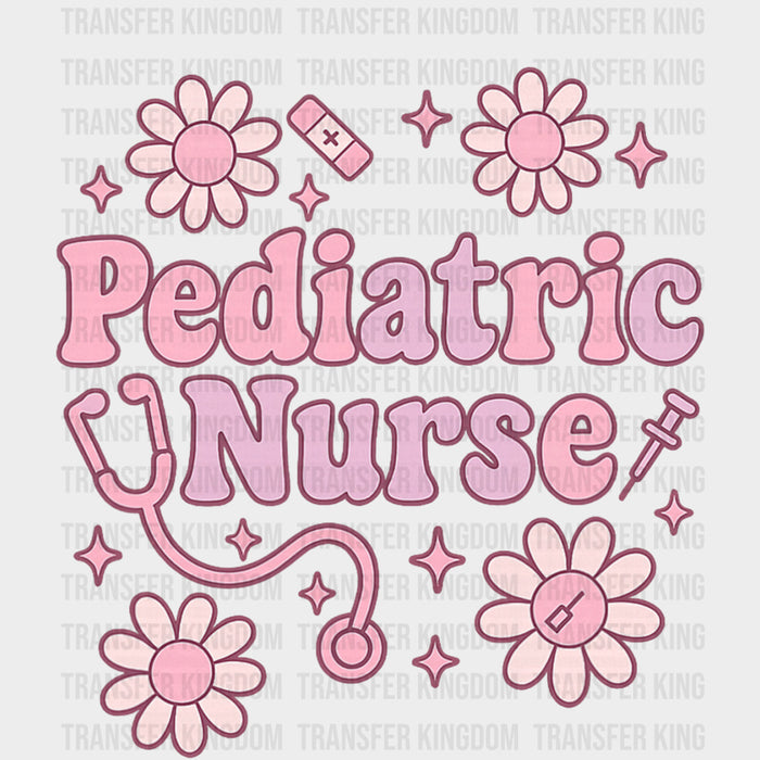 Pediatric Nurse, Pink Daisies - Pediatric Nurse DTF Transfers