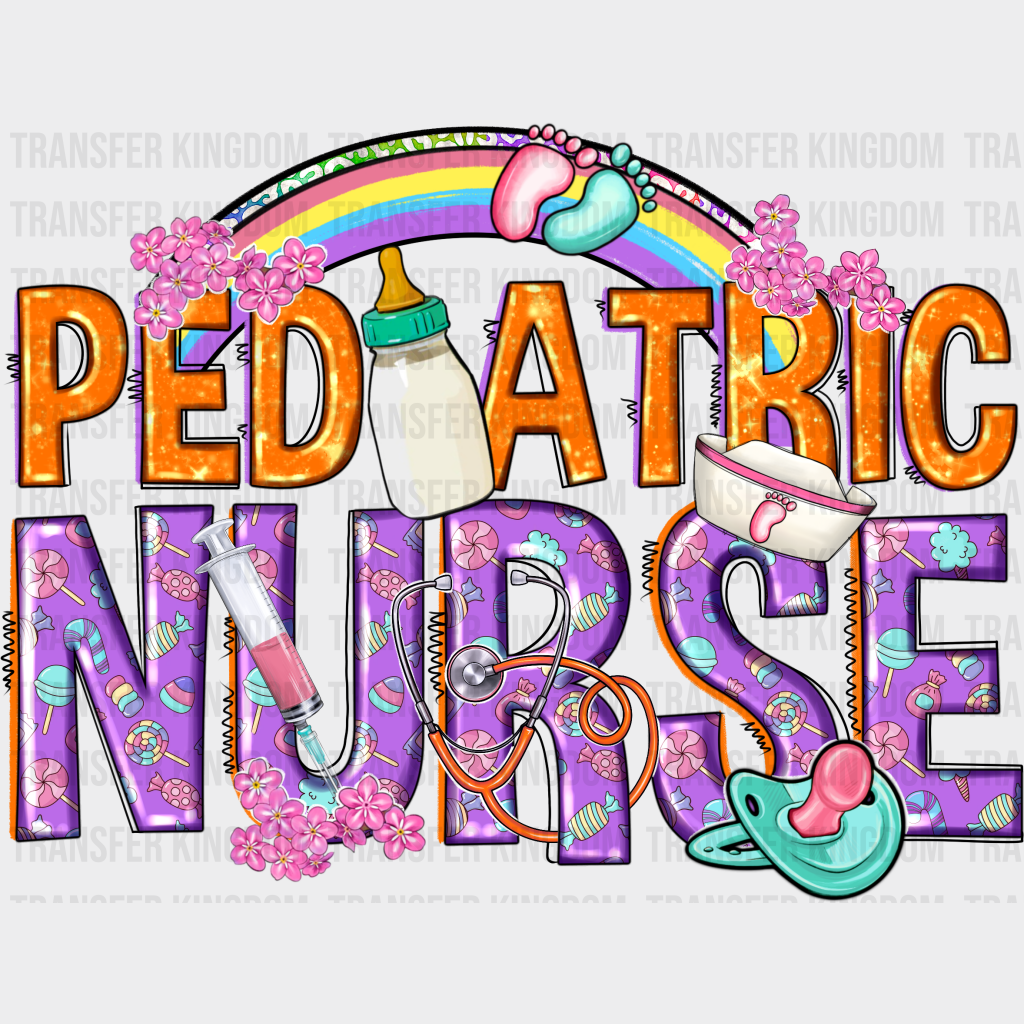 Pediatric Nurse Rainbow Design - Dtf Transfers