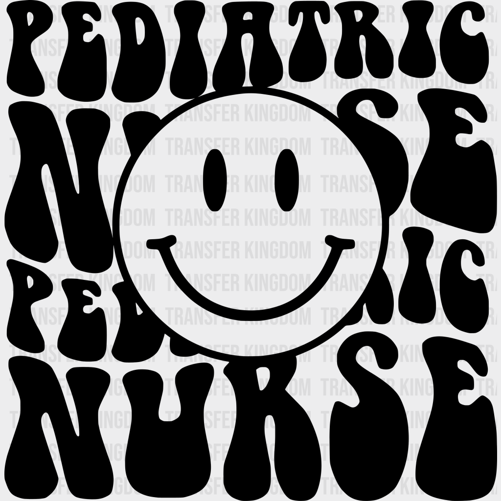 Pediatric Nurse Smiley Design - Dtf Transfers Unisex S & M (10’’) / Dark Color See Imaging