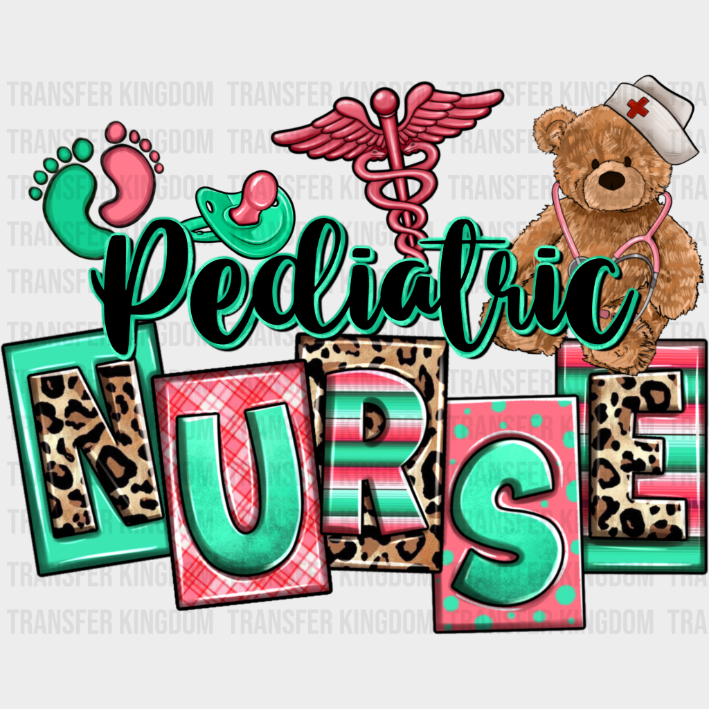 Pediatric Nurse Teddy Bear Design - Dtf Transfers