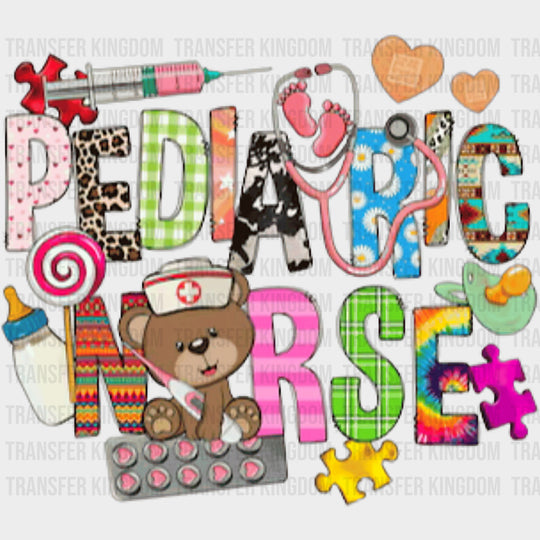 Pediatric Nurse Teddy Bear - Pediatric Nurse DTF Transfers
