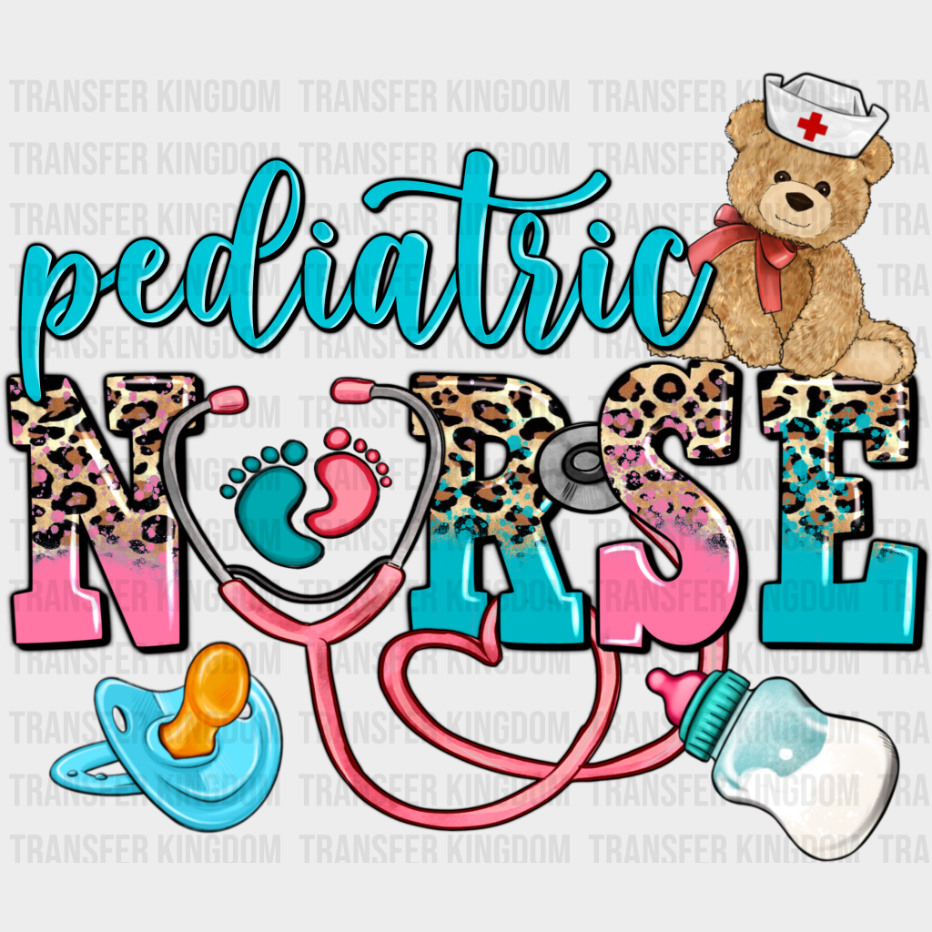 Pediatric Stethoscope Leopard Design - Nurse Dtf Transfers