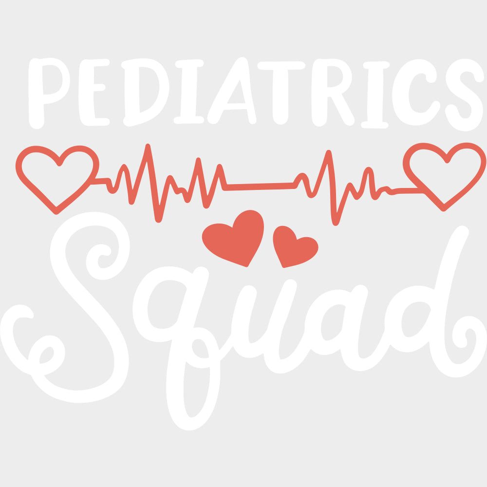 Pediatrics Squad, Orange ECG Line - Pediatric Nurse DTF Transfers transfer-kingdom Light Color Design (See Imaging)