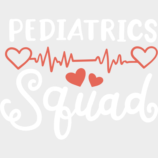 Pediatrics Squad, Orange ECG Line - Pediatric Nurse DTF Transfers transfer-kingdom Light Color Design (See Imaging)
