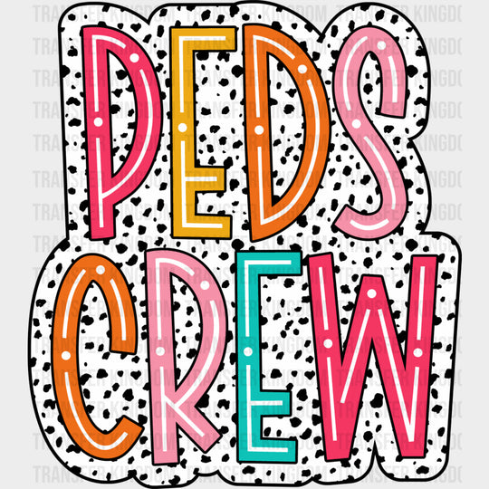 Peds Crew B&W Dotted Design - Pediatric Nurse DTF Transfers