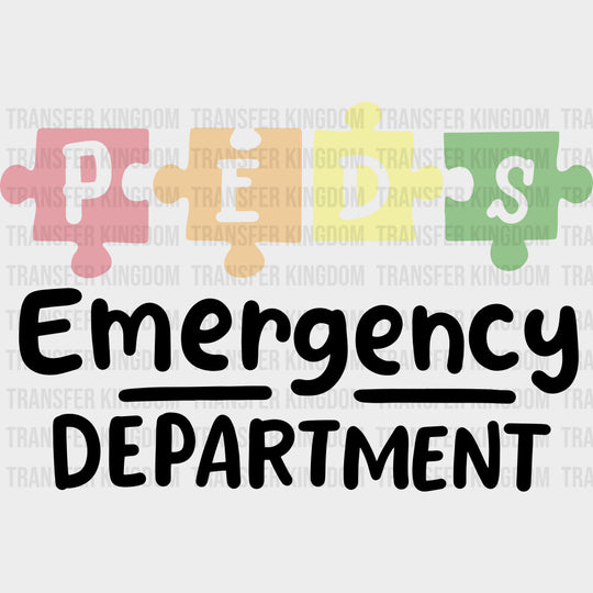 Peds Emergency Department - Pediatric Nurse DTF Transfers transfer-kingdom Dark Color Design (See Imaging)