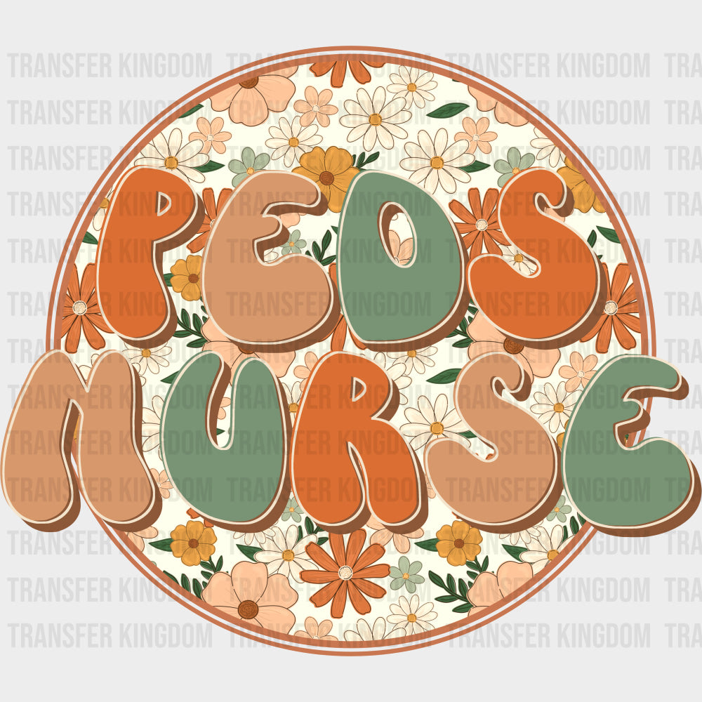 Peds Nurse Circular Retro - Pediatric Nurse DTF Transfers