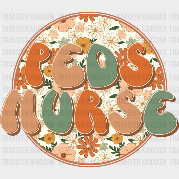 Peds Nurse, Circular Retro - Pediatric Nurse DTF Transfers