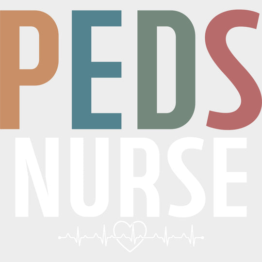 Peds Nurse ECG Line - Pediatric Nurse DTF Transfers Adult Unisex - S & M (10’’) / Light Color Design (See Imaging)