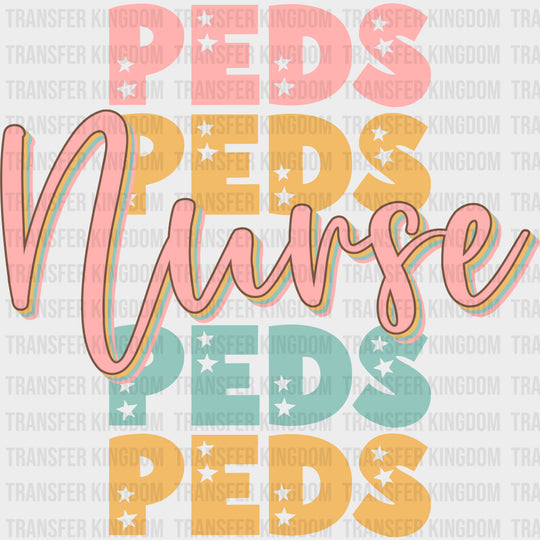 Peds Nurse Star Pattern - Pediatric Nurse DTF Transfers