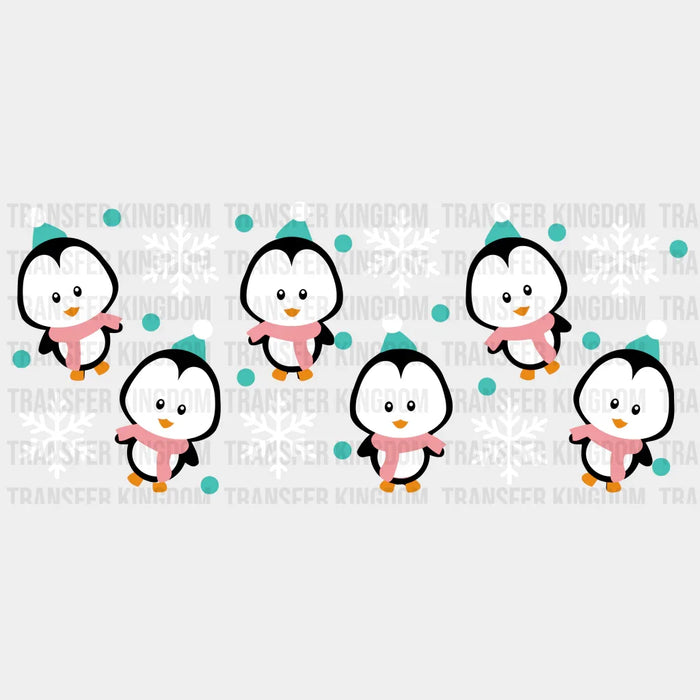 Penguins And Snowflakes - UV DTF Transfer Cup Wrap UV DTF Sticker