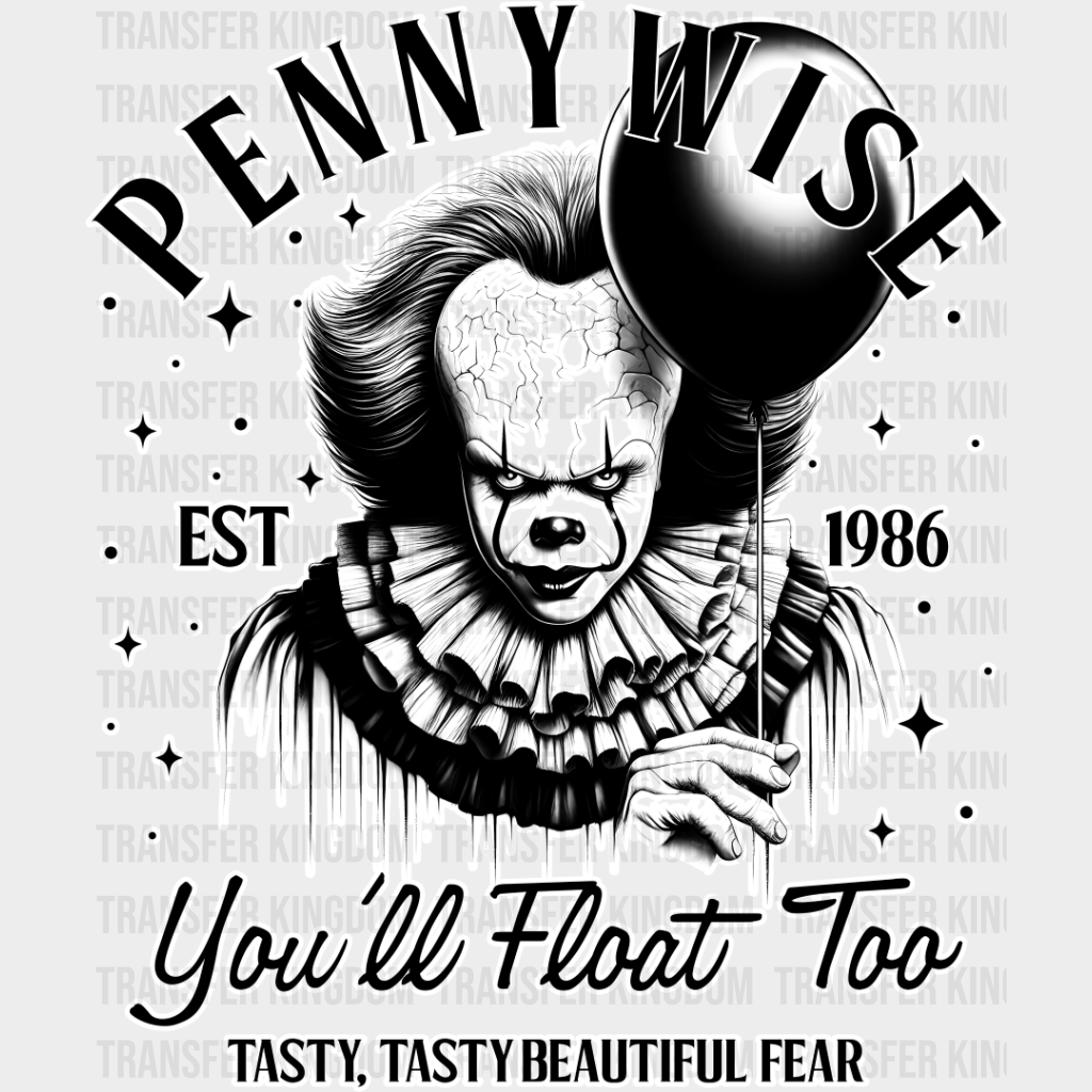 Pennywise You’ll Float Too - Halloween Iron On Dtf Transfer Unisex S & M (10’’) / Light Color