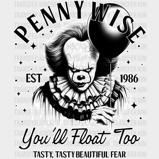 Pennywise You’ll Float Too - Halloween Iron On Dtf Transfer Unisex S & M (10’’) / Light Color