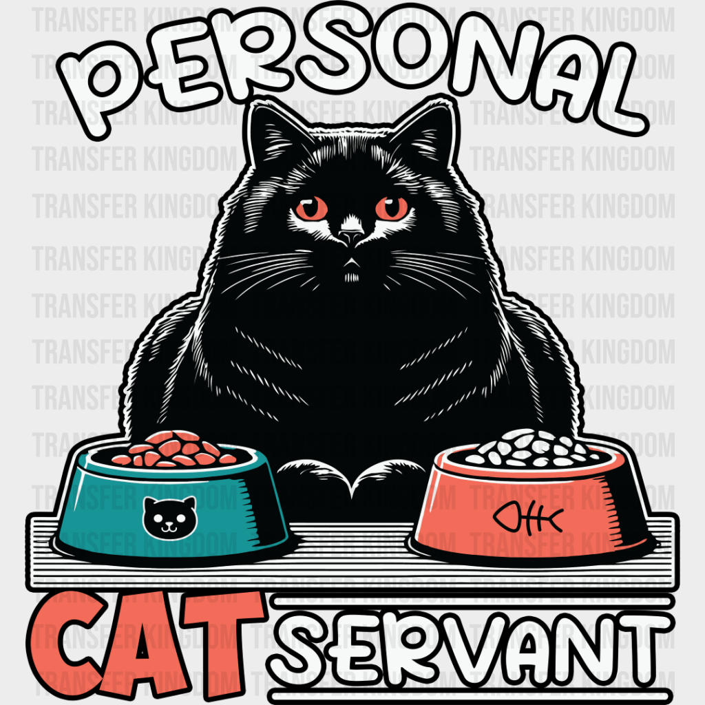 Personal Cat Servant - Cats Iron On Dtf Transfer Unisex S & M (10’’) / Dark Color Design See Imaging