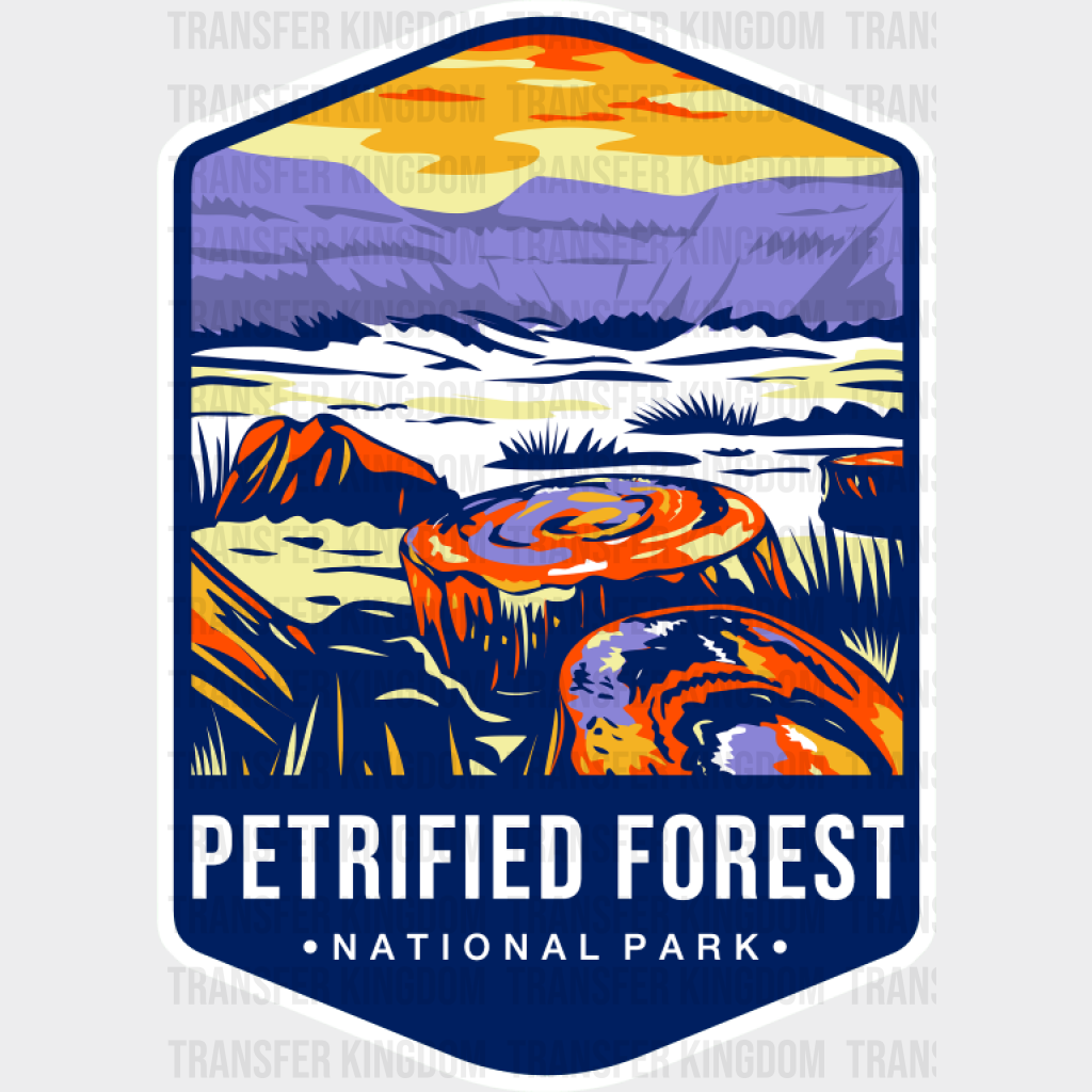 Petrified Forest National Park Blue Design - National Parks DTF Transfer