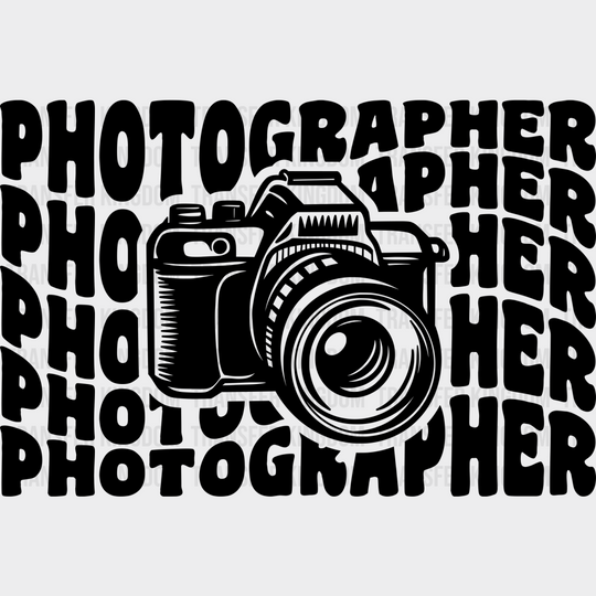 Photographer Camera Design - Photography Iron On Dtf Transfer Unisex S & M (10’’) / Dark Color