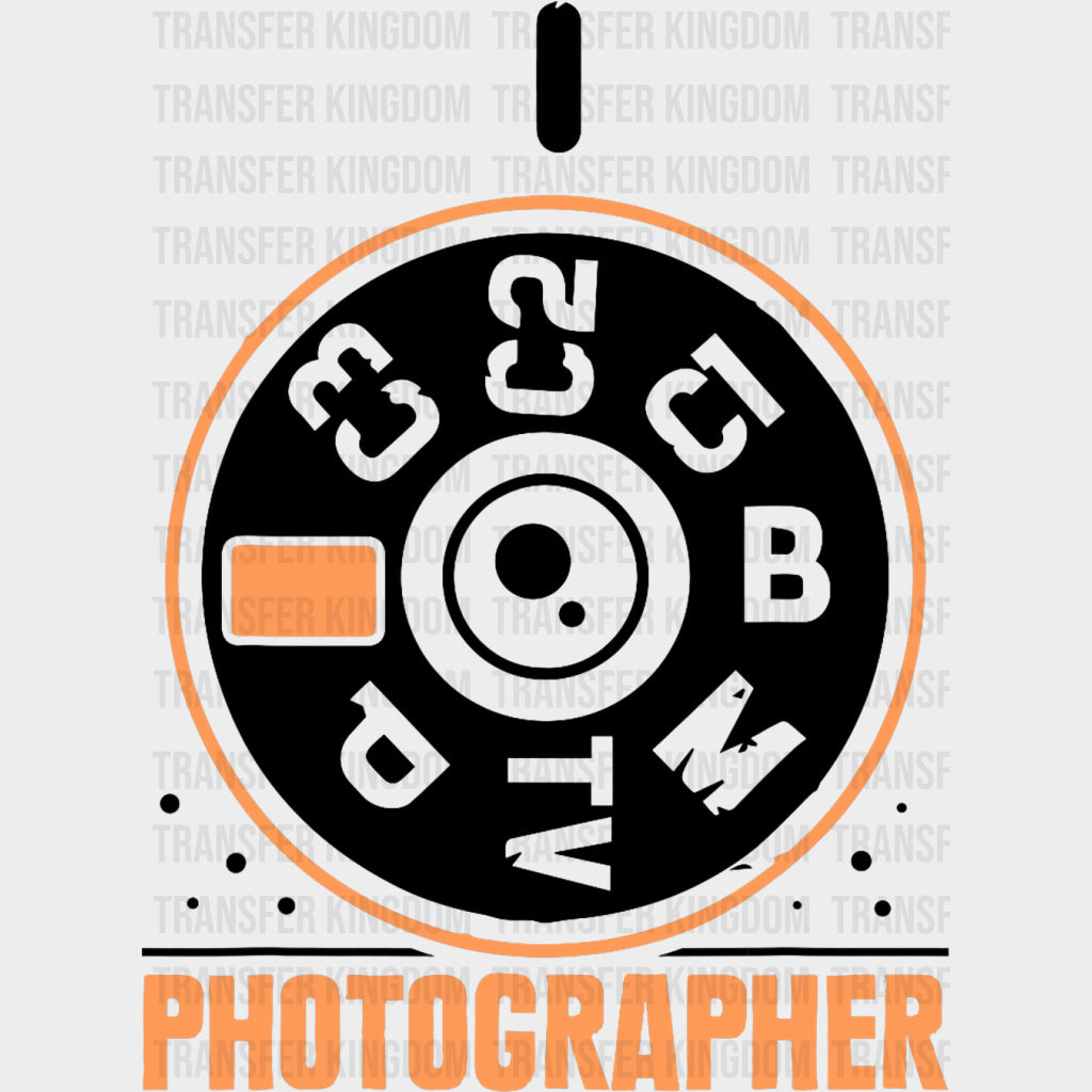 Photographer Camera Dial - Photography DTF Transfers Adult Unisex - S & M (10’’) / Dark Color Design (See Imaging)