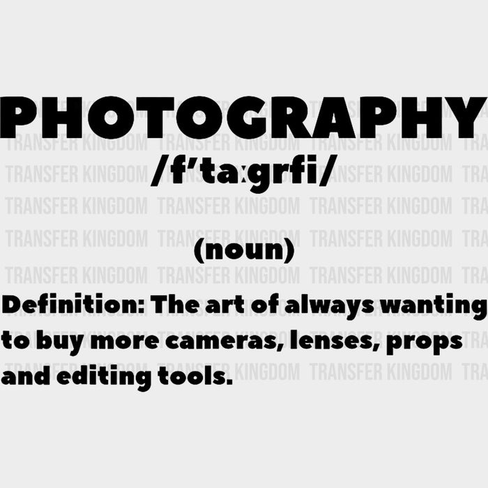 Photography B&W Definition - Photography DTF Transfers