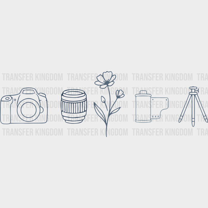 Photography Gear, Minimalistic - Photography DTF Transfers