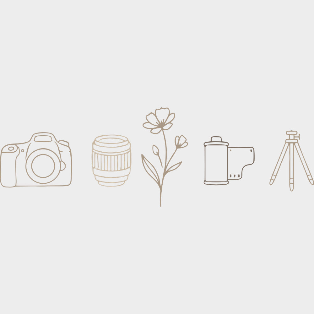 Photography Gear Minimalistic - Photography DTF Transfers - Adult Unisex - S & M (10’’) / Light Color Design (See