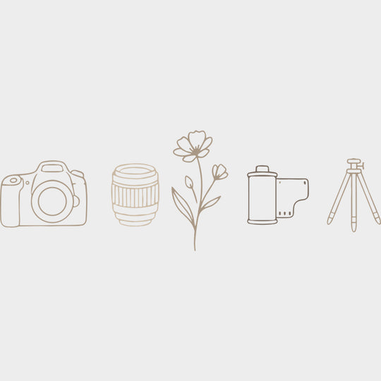 Photography Gear Minimalistic - Photography DTF Transfers - Adult Unisex - S & M (10’’) / Light Color Design (See
