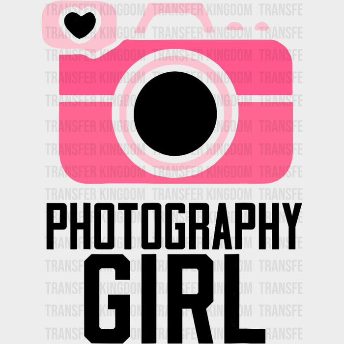Photography Girl, Pink Camera - Photography DTF Transfers